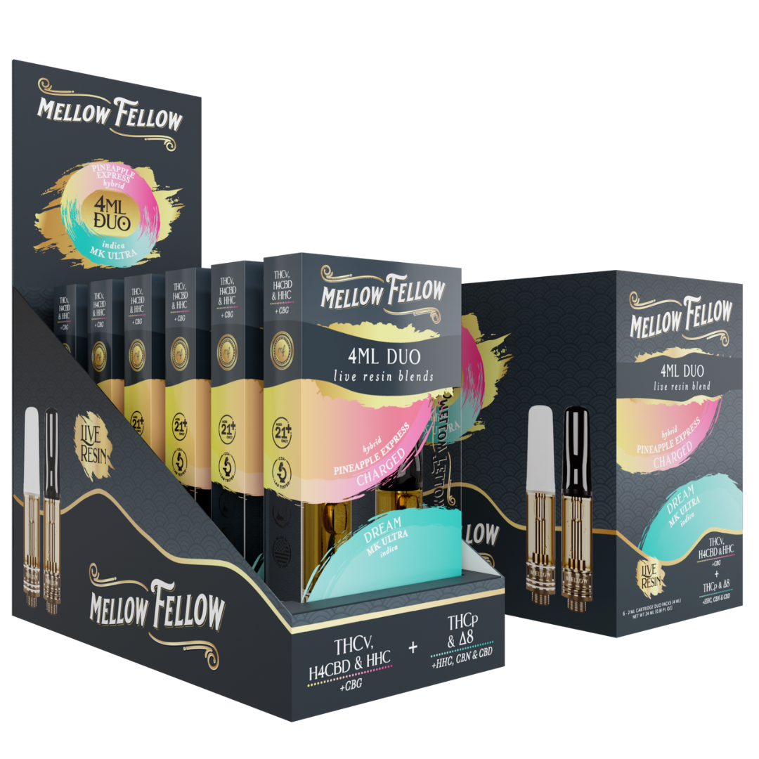 Mellow Fellow Duo Live Resin Cartridges 4G - 6 Count Display