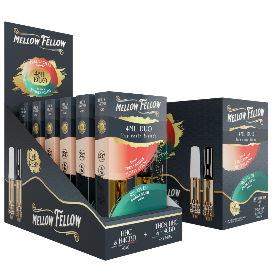 Mellow Fellow Duo Live Resin Cartridges 4G - 6 Count Display