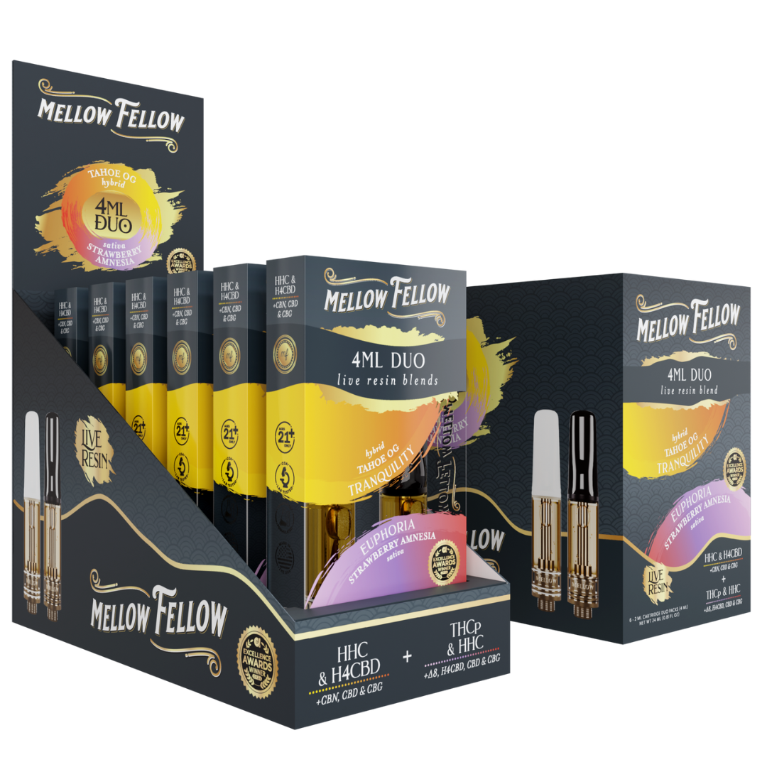 Mellow Fellow Duo Live Resin Cartridges 4G - 6 Count Display
