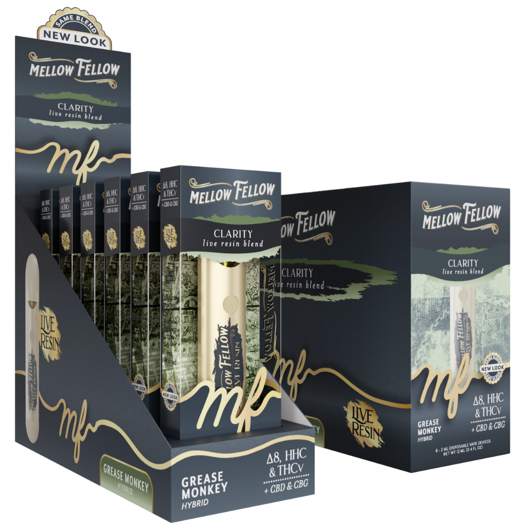 Mellow Fellow Live Resin Blend Disposable 2G - 6 Count Display