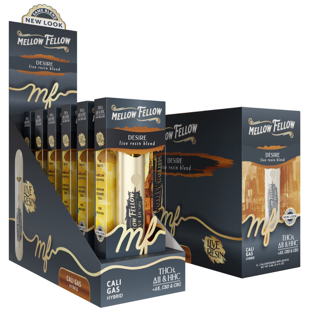 Mellow Fellow Live Resin Blend Disposable 2G - 6 Count Display