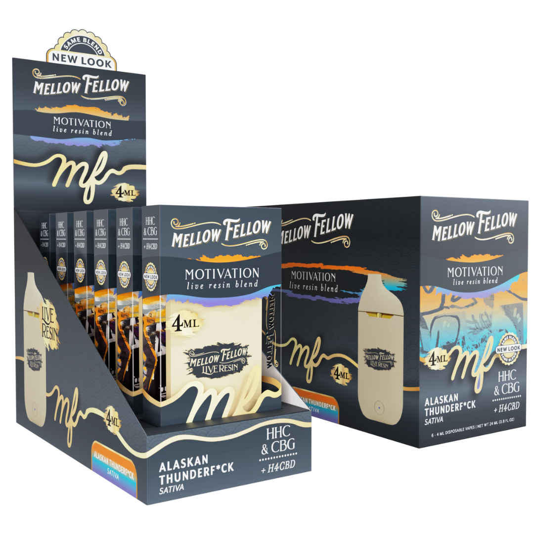 Mellow Fellow Live Resin Blend Disposable 4G - 6 Count Display