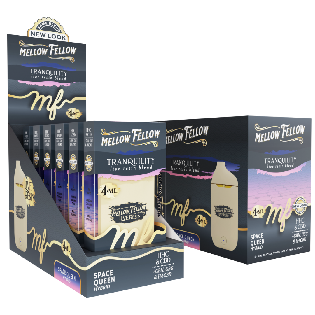 Mellow Fellow Live Resin Blend Disposable 4G - 6 Count Display