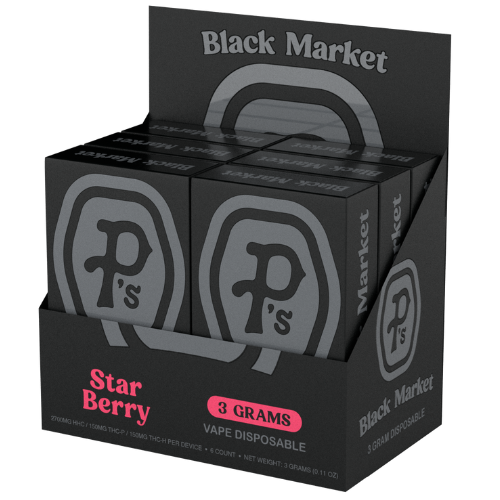 Pushin P's Black Market Edition Disposable 3G - 6 Count Display
