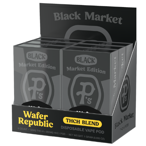 Pushin P's Black Market Edition THC-H Blend Pod 1G - 6 Count Display
