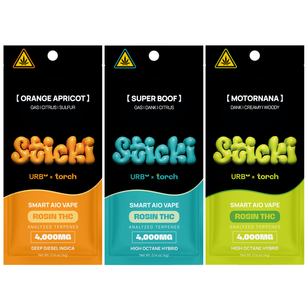 Torch x URB Sticki Rosin THC Disposable 4G - 5 Count Display