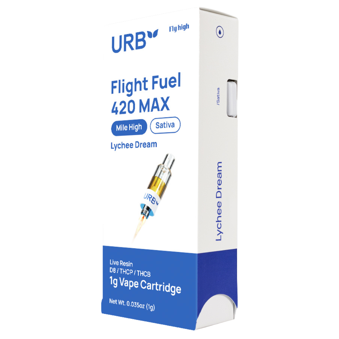 URB Flight Fuel 420 MAX Cartridges 1G - 6 Count Display
